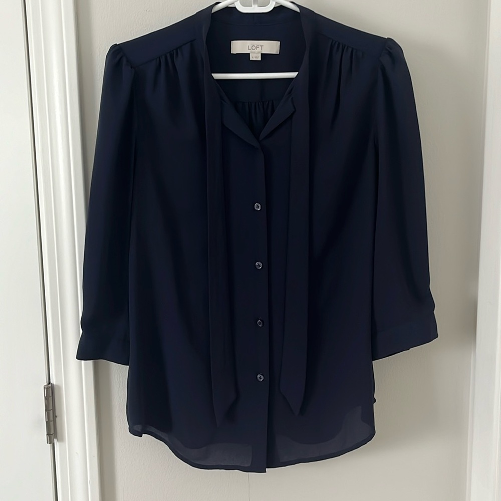 Loft navy blouse in size Small